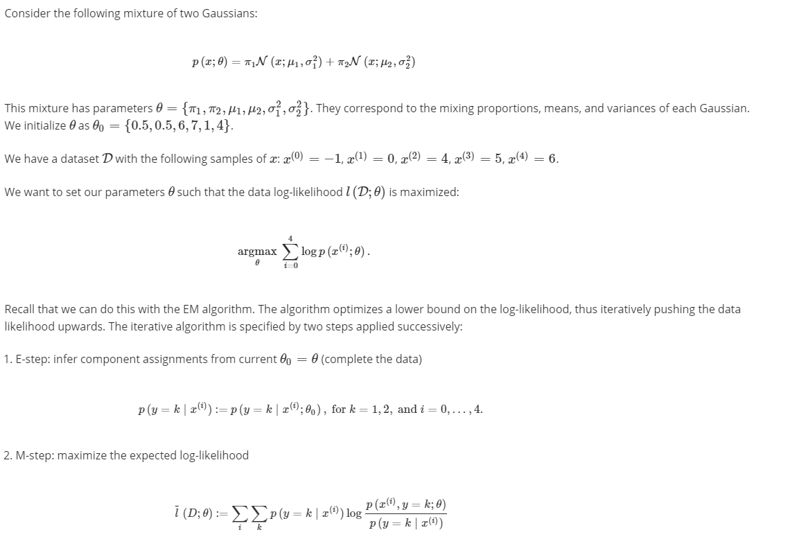 Consider The Following Mixture Of Two Gaussians P Chegg Com