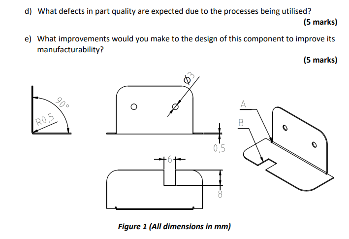 Solved d) What defects in part quality are expected due to | Chegg.com