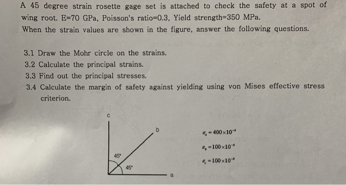 Solved A 45 degree strain rosette gage set is attached to | Chegg.com
