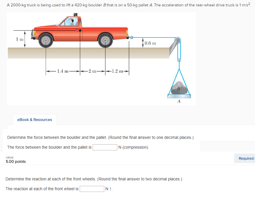 Solved A 2000-kg Truck Is Being Used To Lift A 420-kg | Chegg.com