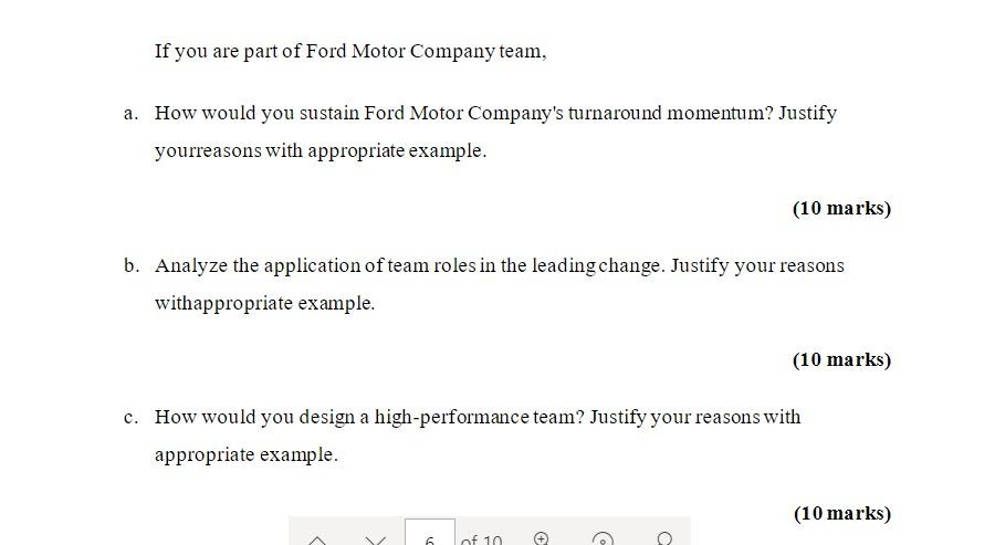 ford motor company assignment