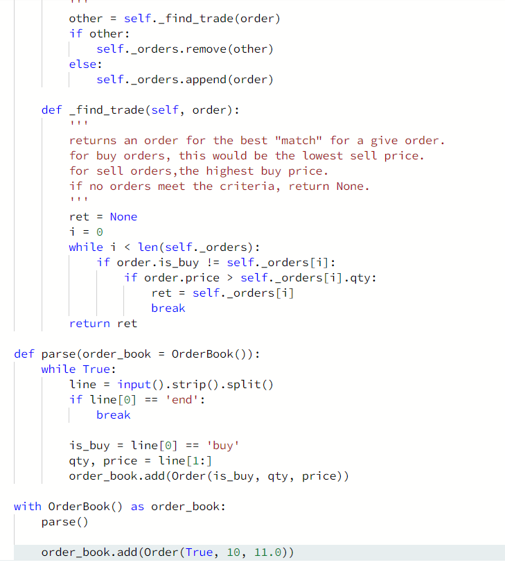 Solved 7. Buggy Order Book Order Book In trading, an order | Chegg.com