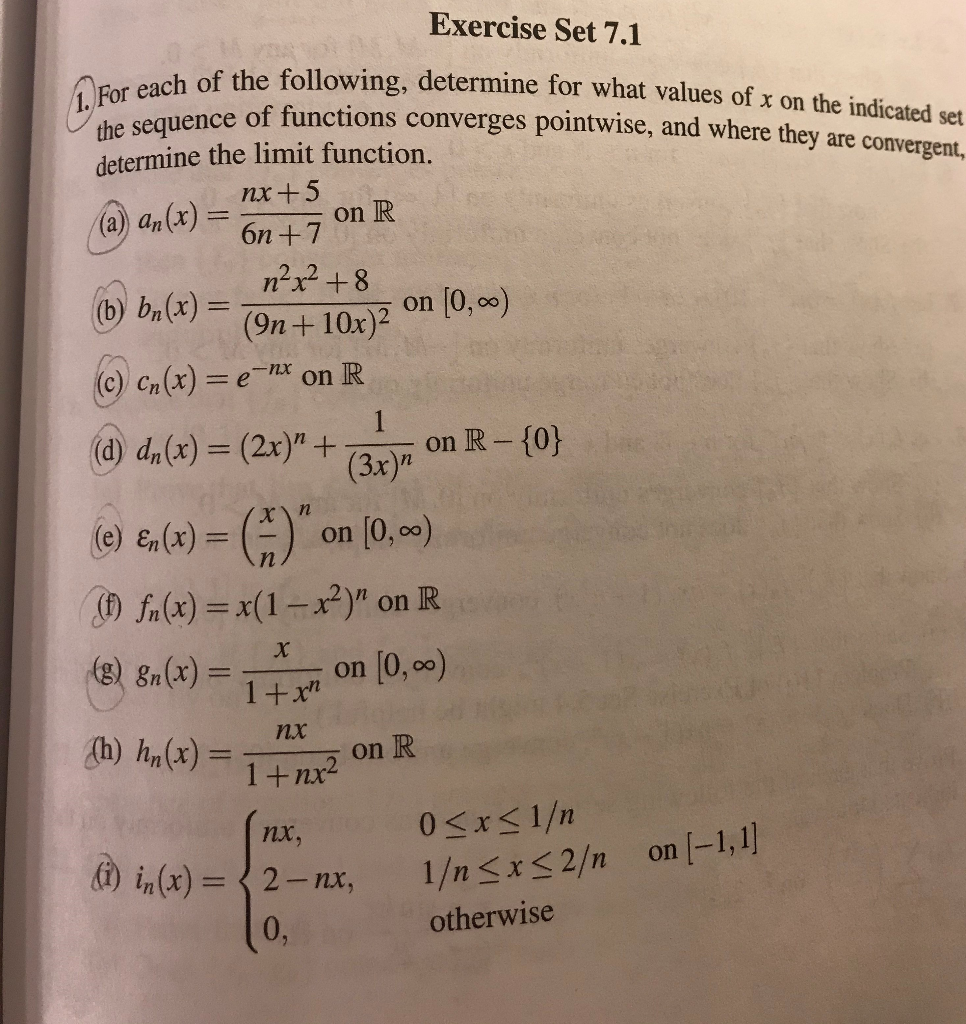 Solved Exercise Set 7.1 ch of the following, determine for | Chegg.com