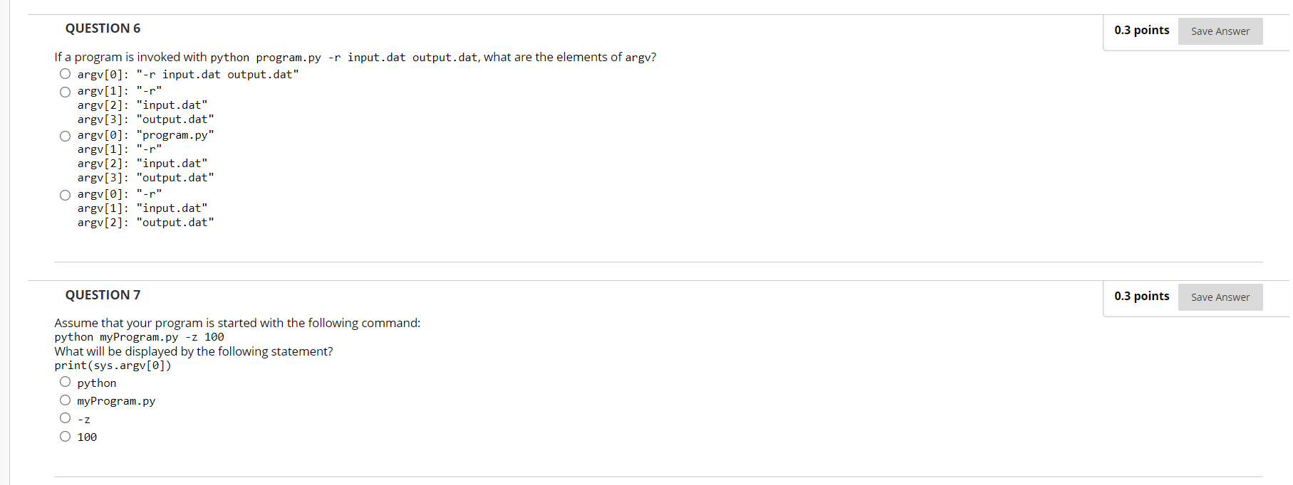 Solved QUESTION 4 0.3 points Save Answer After executing the | Chegg.com