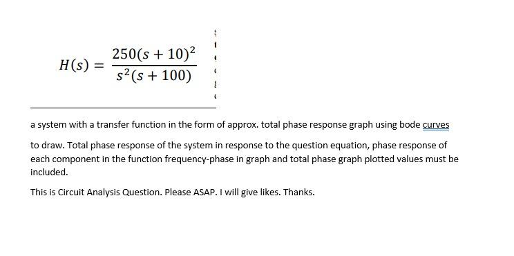 Solved a system with a transfer function in the form of | Chegg.com