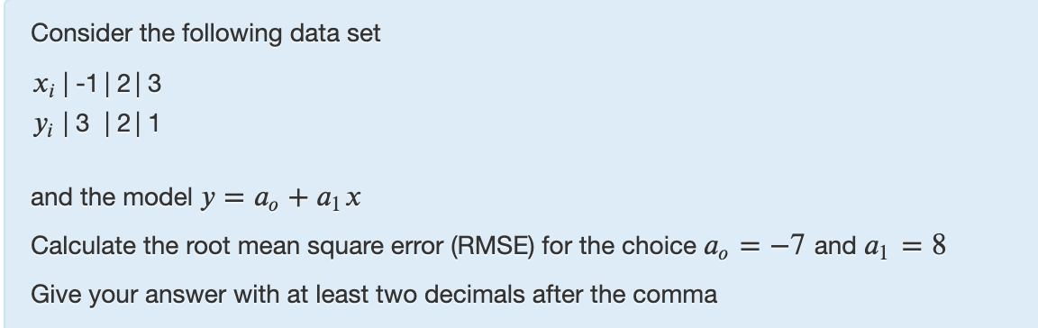Solved Consider The Following Data Set Xi 1 2 3 Yi 3 2 1 Chegg Solved Consider The Following Data Set Xi 1 2 3 Yi 3 2 1 Chegg