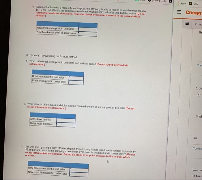 Solved iling cardsApps UoM E Chegg c. Assume that by using a | Chegg.com