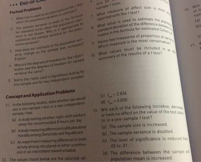 Solved END-OF-CA Factual Problems 1. What size for U sample | Chegg.com