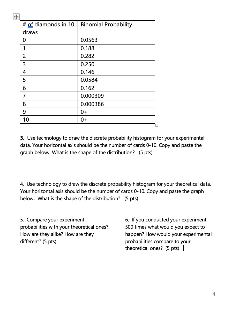 Solved 2. Based on your experimental probabilities, find the | Chegg.com