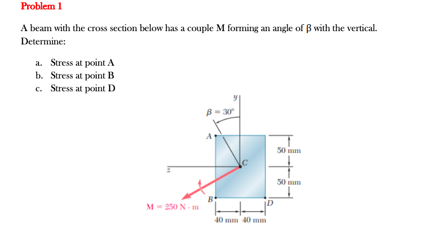 Solved Problem 1 A Beam With The Cross Section Below Has A | Chegg.com