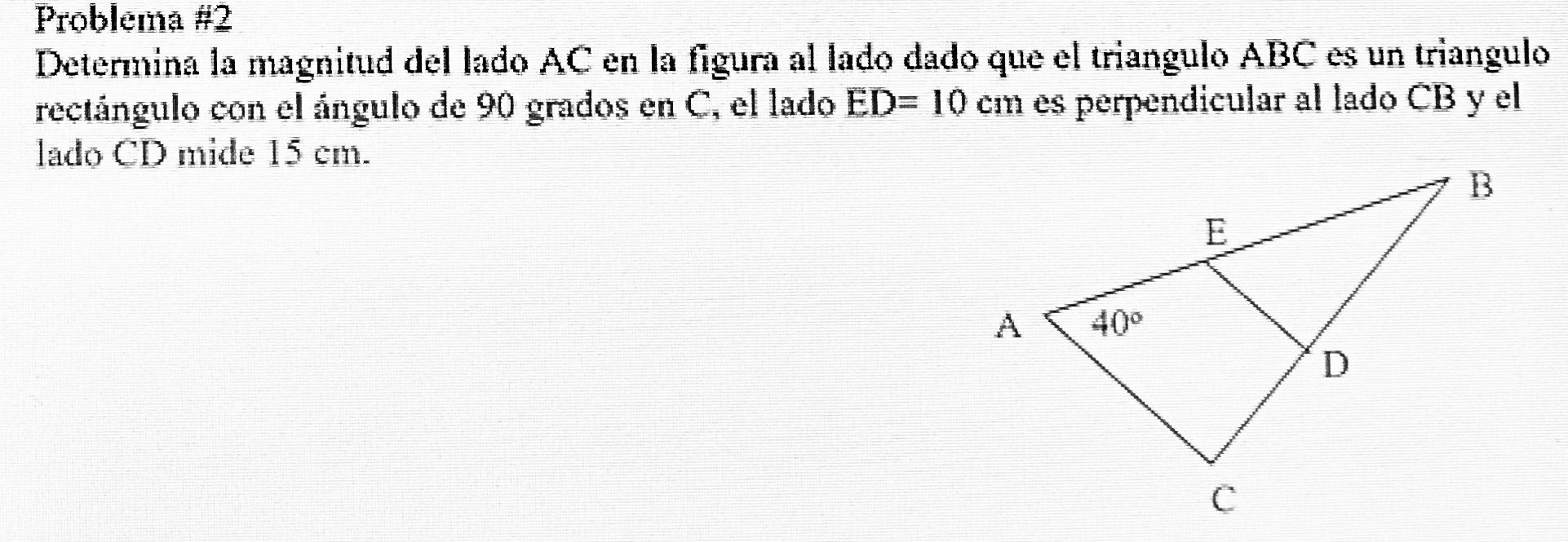 Solved Determina la magnitud del lado AC en la figura al | Chegg.com