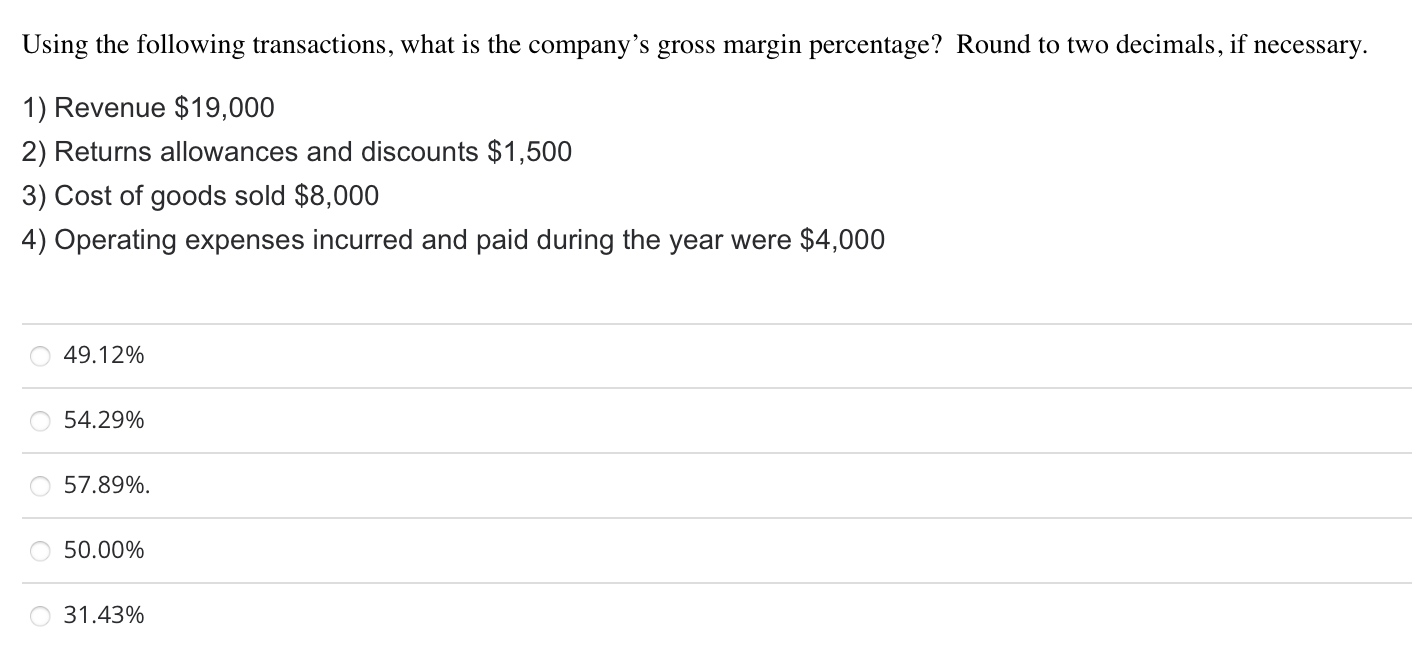 Solved Using the following transactions, what is the