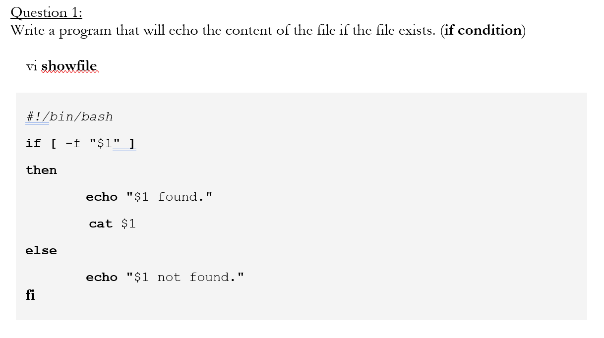 Question 1: Write a program that will echo the | Chegg.com
