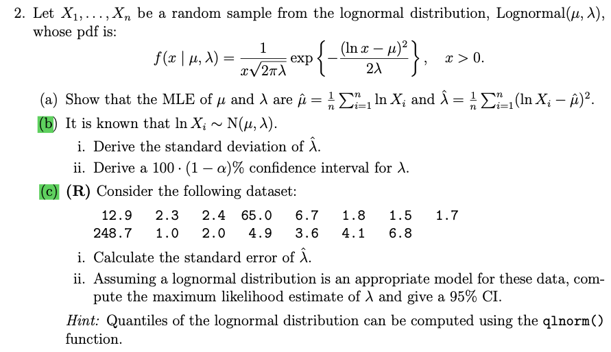 Solved No 2146 2 Let X1 Be A Random Sample Chegg Com