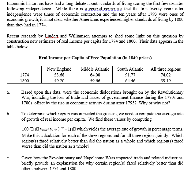 Economic historians have had a long debate about chegg