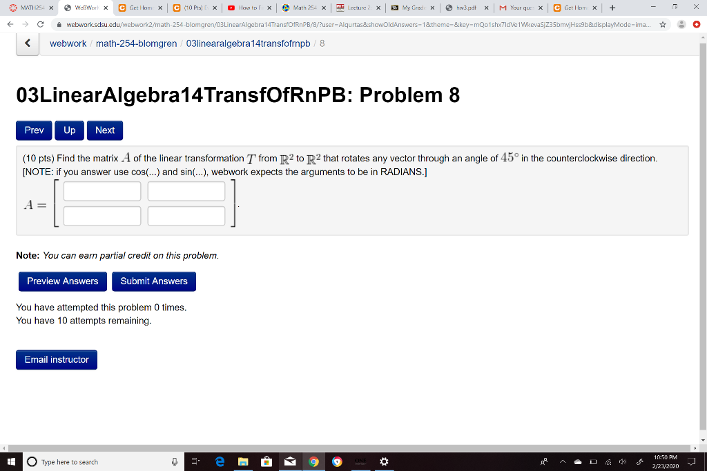 Solved X Math252 X C W Workx Get Hom X 10 P X How To Chegg Com