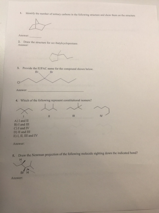 Solved y the number of tertiary carbons in the following | Chegg.com