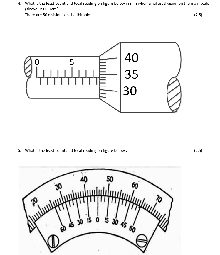 Solved 1. What three dimensions can be measured from Vernier