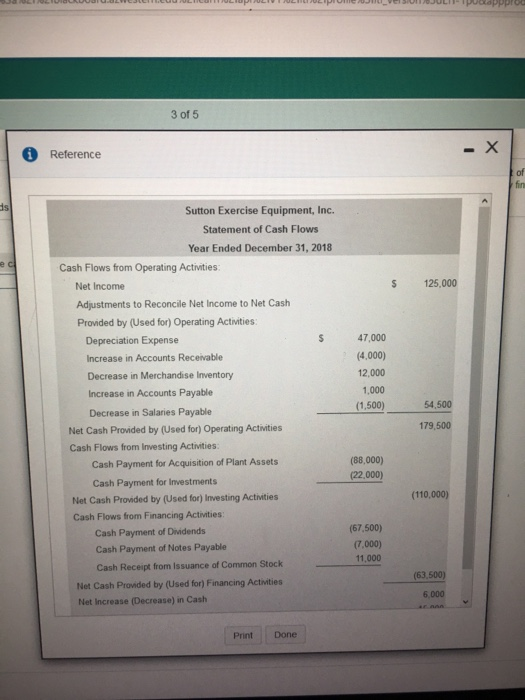 Solved Sutton Exercise Equipment, Inc. reported the