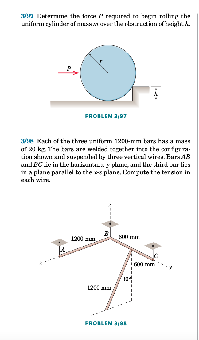 Solved 3/97 Determine The Force P Required To Begin Rolling | Chegg.com