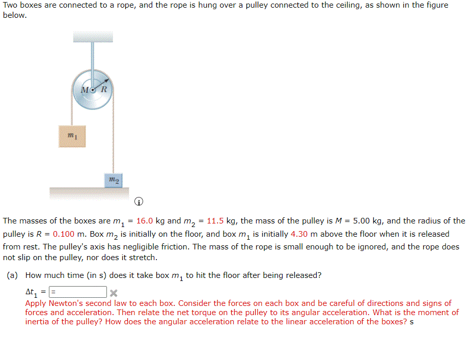 Solved Two boxes are connected to a rope, and the rope is | Chegg.com
