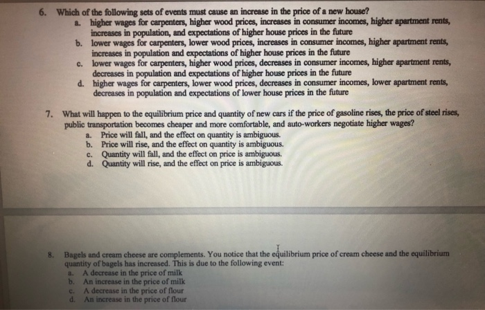 Solved A decrease (shift) in demand together with an | Chegg.com