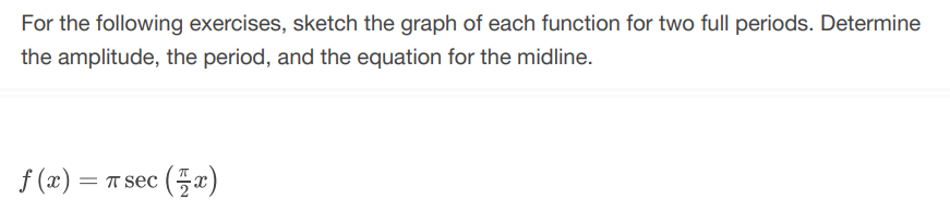 Solved For the following exercises, sketch the graph of each | Chegg.com