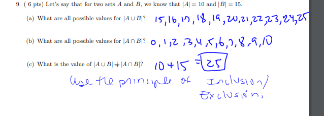 Solved Let’s Say That For Two Sets A And B, We Know That |A| | Chegg.com