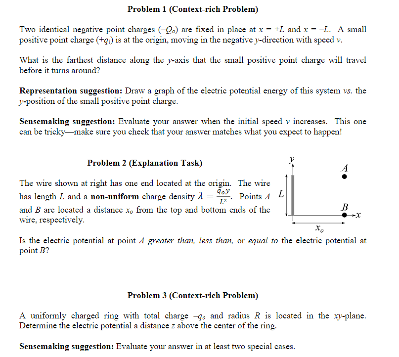 Solved Problem 1 Context Rich Problem Two Identical Neg Chegg Com