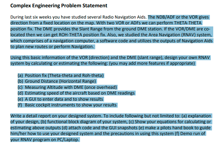Solved Complex Engineering Problem Statement During last six | Chegg.com