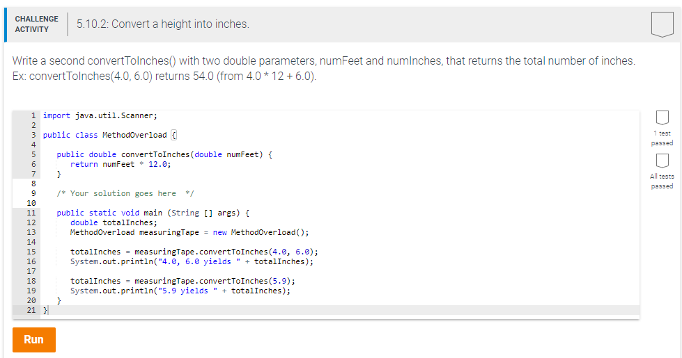 Solved CHALLENGE ACTIVITY 5.10.2: Convert a height into | Chegg.com