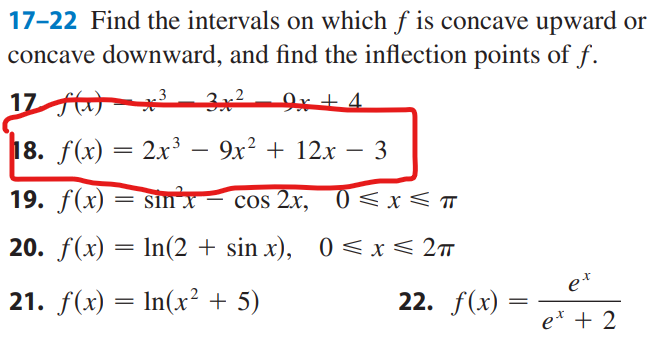 Solved 17–22 Find the intervals on which f is concave upward | Chegg.com