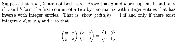 Solved Suppose That A B Z Are Not Both Zero Prove That A Chegg Com