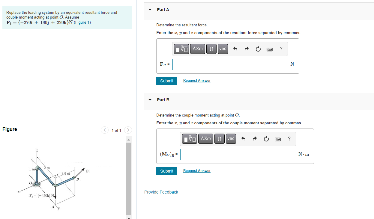 Solved Replace the loading system by an equivalent resultant | Chegg.com