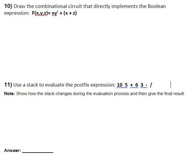 Solved 10 Draw The Combinational Circuit That Directly 7657