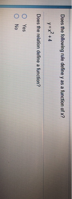 Solved Does the following rule define y as a function of x? | Chegg.com