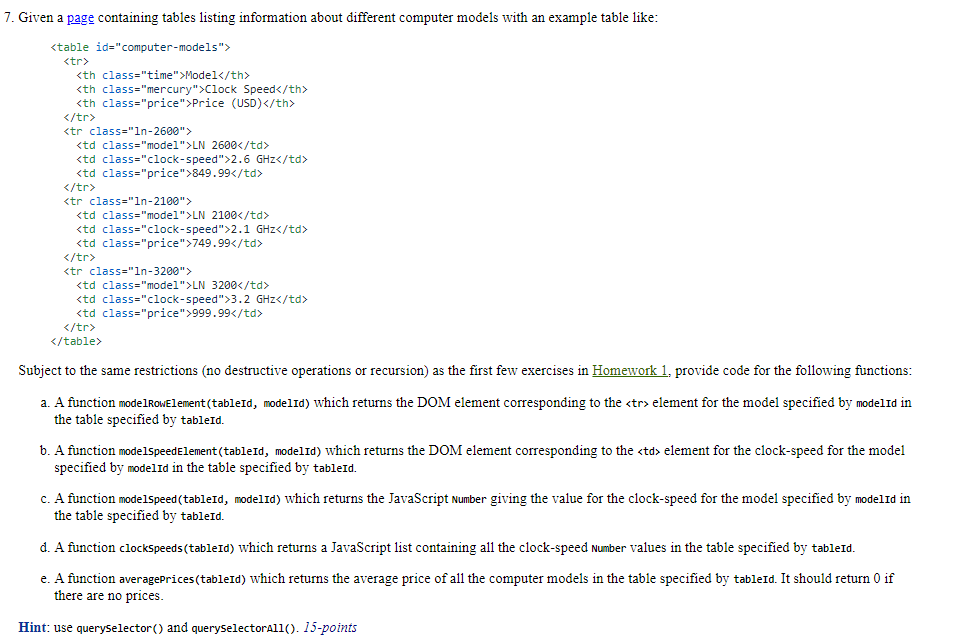 Solved 7. Given a page containing tables listing information | Chegg.com