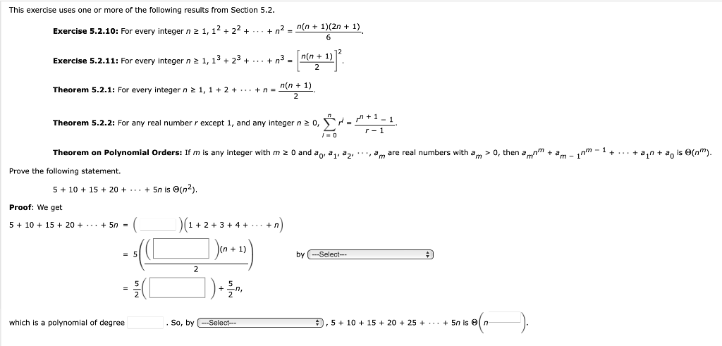 This exercise uses one or more of the following results from Section \( 5.2 \).
Exercise 5.2.10: For every integer \( n \geq 