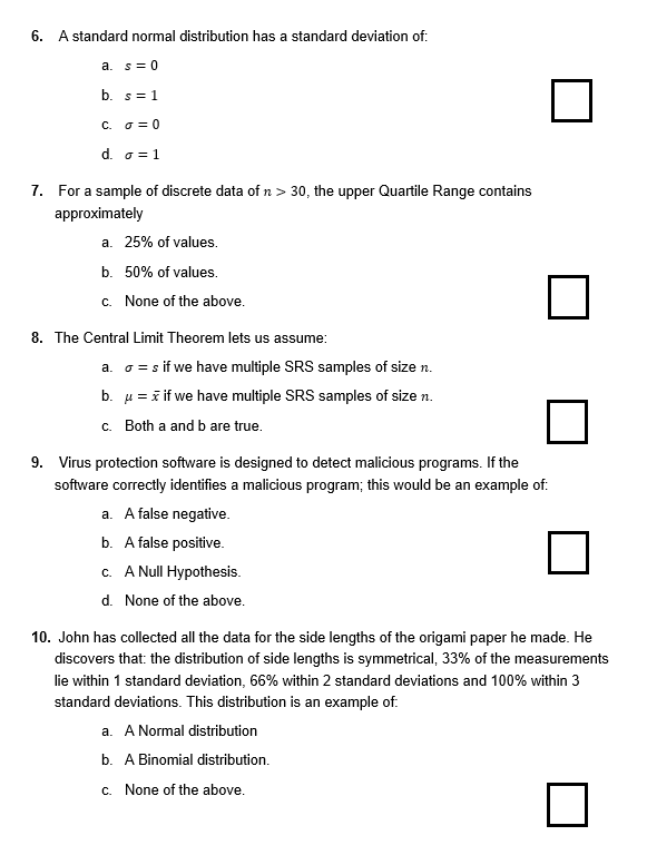 Solved 6 A Standard Normal Distribution Has A Standard D Chegg Com