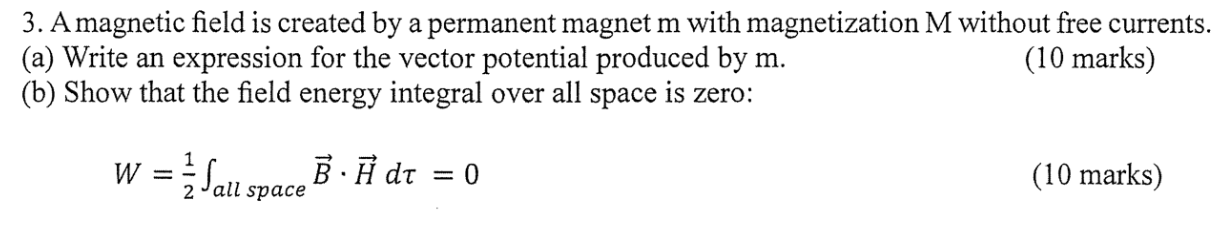 Solved 3. A magnetic field is created by a permanent magnet | Chegg.com