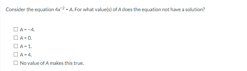 which value of x makes the equation true 4x 8 4