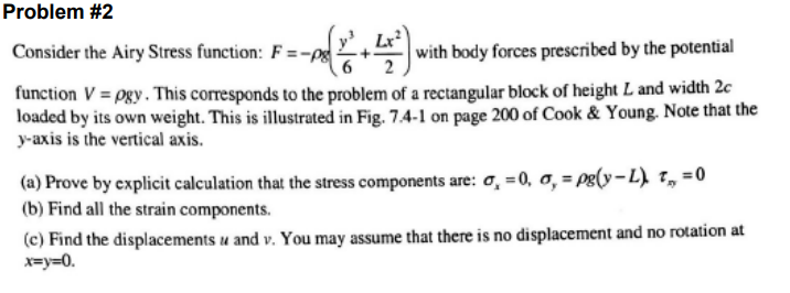 Solved Consider The Airy Stress Function: F=-ra 4+ 4) With | Chegg.com