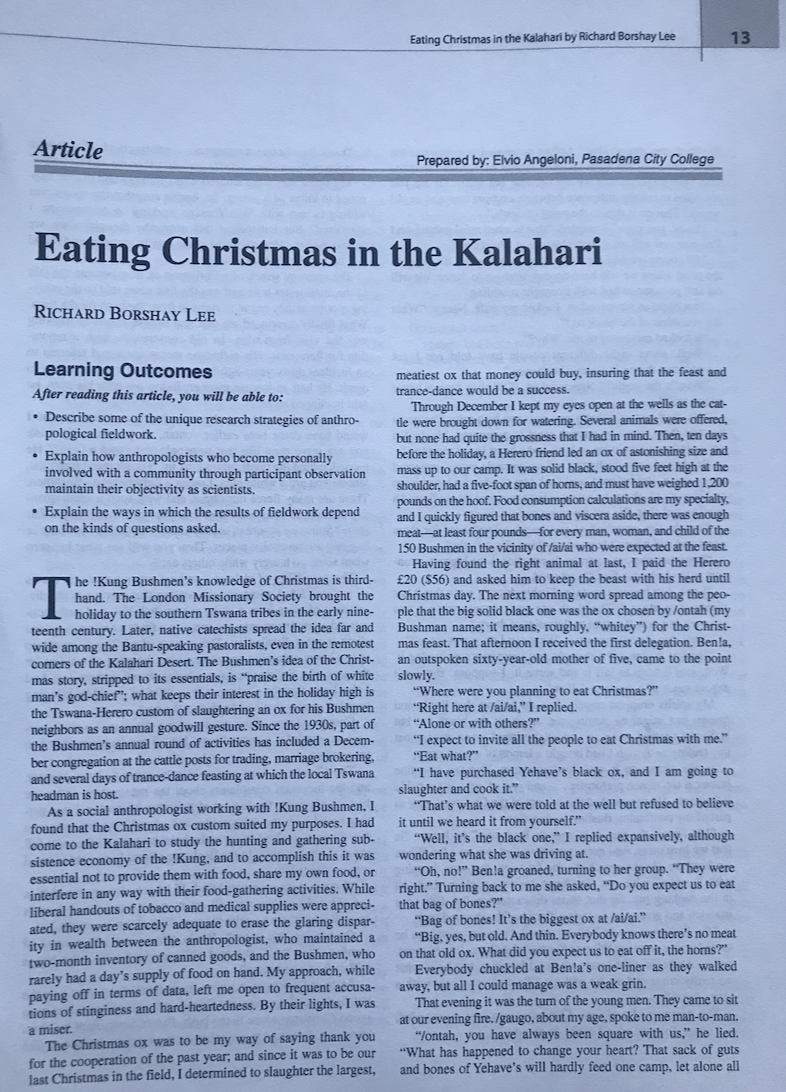 Eating Christmas In The Kalahari By Richard Borshay | Chegg.com