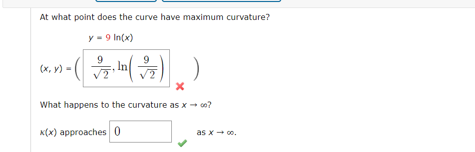 Solved At what point does the curve have maximum curvature? | Chegg.com