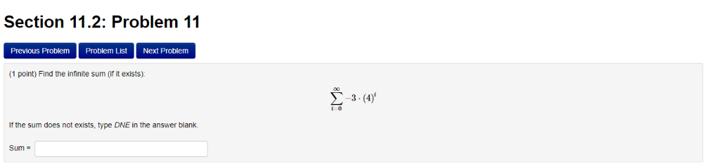 Solved Section 11.2: Problem 11 Previous Problem Problem | Chegg.com