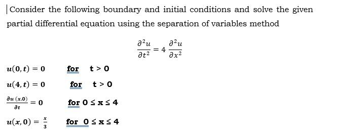 Solved Consider the following boundary and initial | Chegg.com