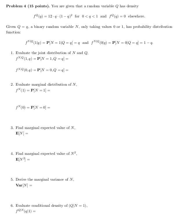 Solved Problem 4 (15 points). You are given that a random | Chegg.com