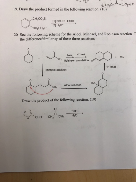 Solved 19. Draw the product formed in the following | Chegg.com