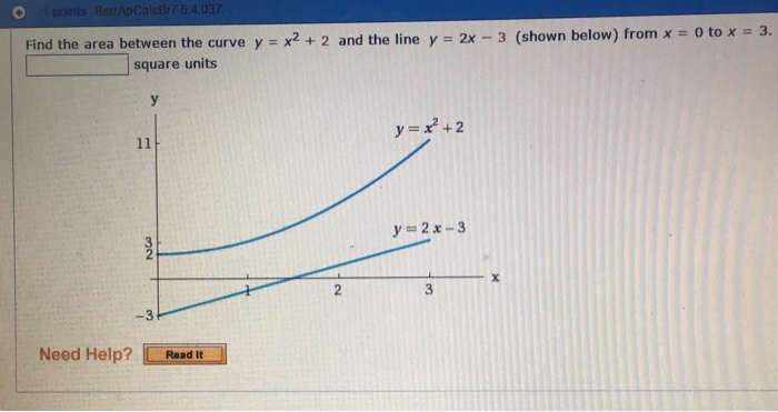 Solved Find the area between the curve y = x^2 + 2 and the | Chegg.com