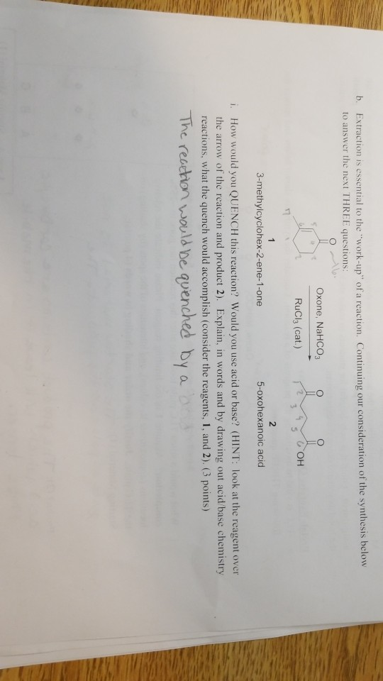 Solved B. Extraction Is Essential To The "work-up" Of A | Chegg.com